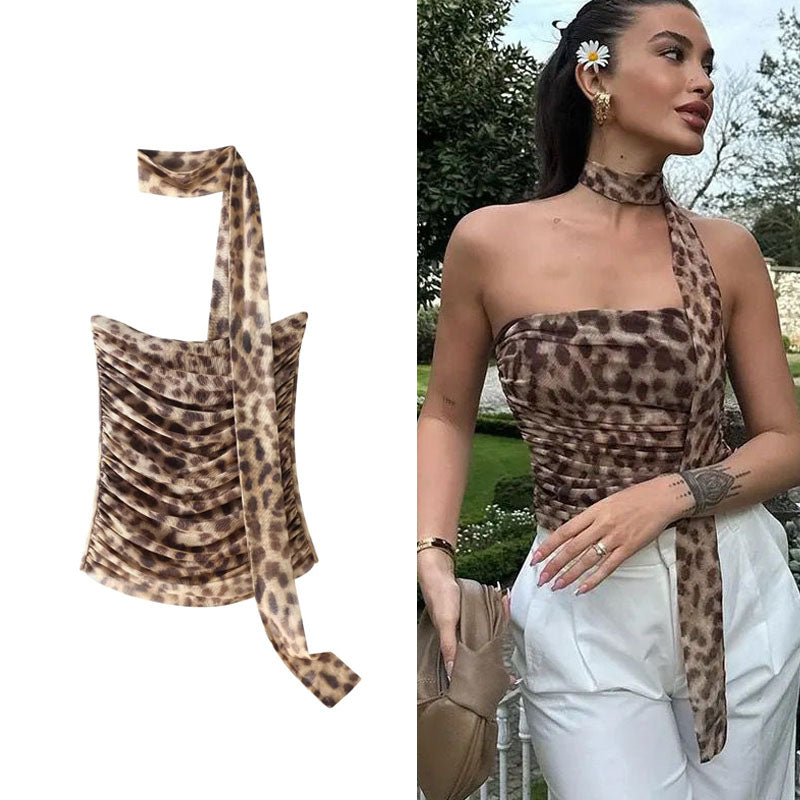 LEOPAR DESENLİ CROPTOP